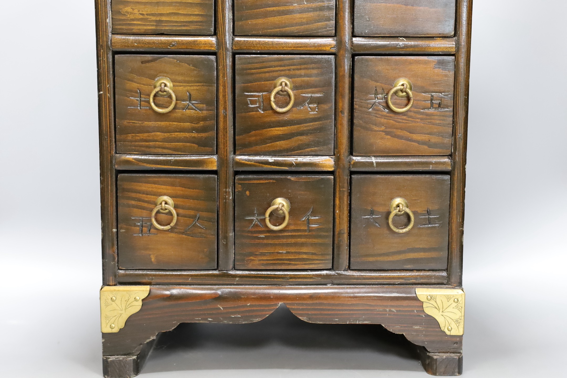 A Korean medicine chest, 38x39x27cm